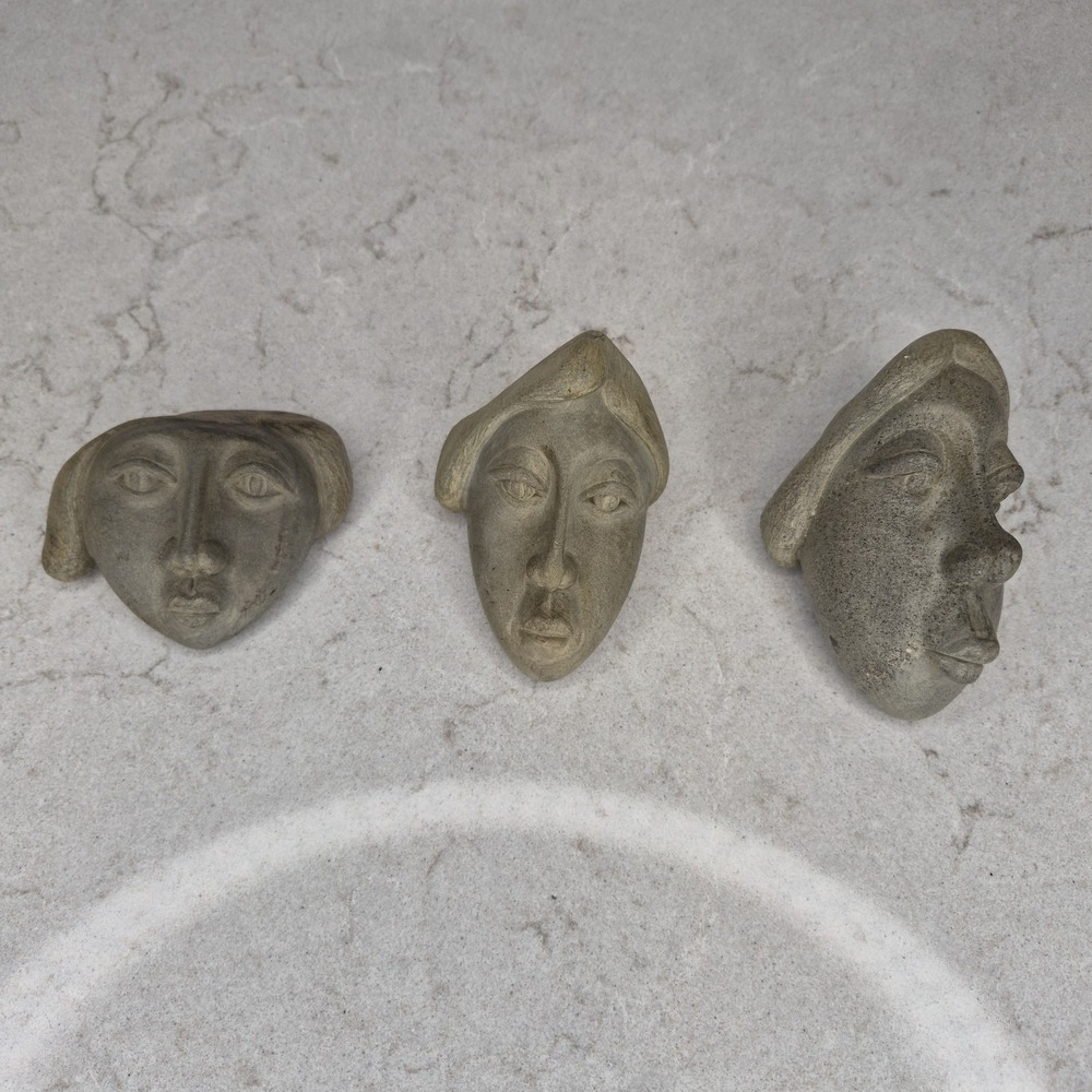 J. R. Laratte Face Sculpture Lot Of 3‎